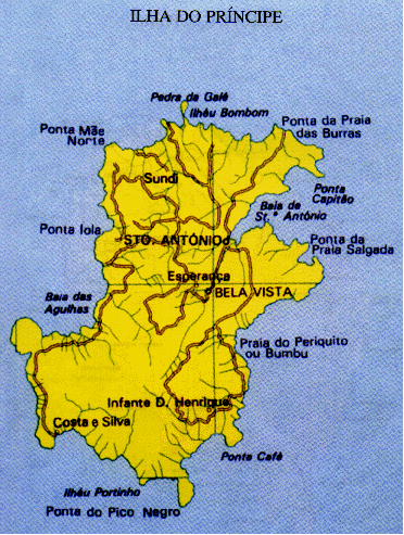 Mapa da Ilha do Príncipe